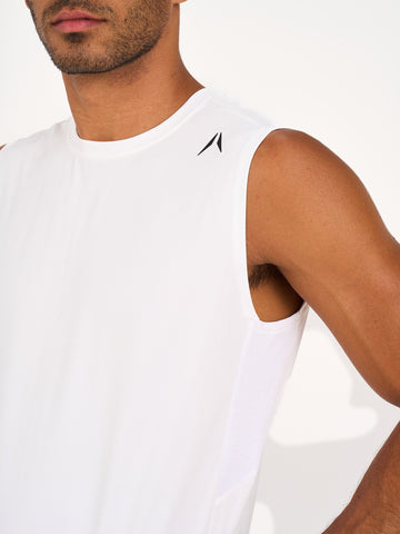 تيشيرت بدون اكمام - أبيض