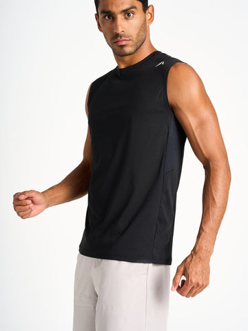 تيشيرت بدون أكمام - أسود